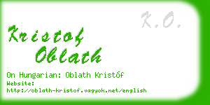 kristof oblath business card