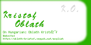 kristof oblath business card